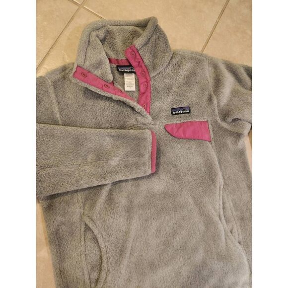 PATAGONIA RETOOL SNAP POCKET FLEECE PULLOVER  Gray/Pink womens small - Picture 1 of 8